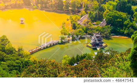 Suocui Bridge over Black Dragon Pool at Moon Embracing Pavilion in Jade Spring Park, Lijiang, China 46647541