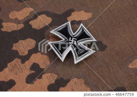 nazi german award Iron Cross on SS camouflage nazi german award Iron Cross on SS camouflage 46647759