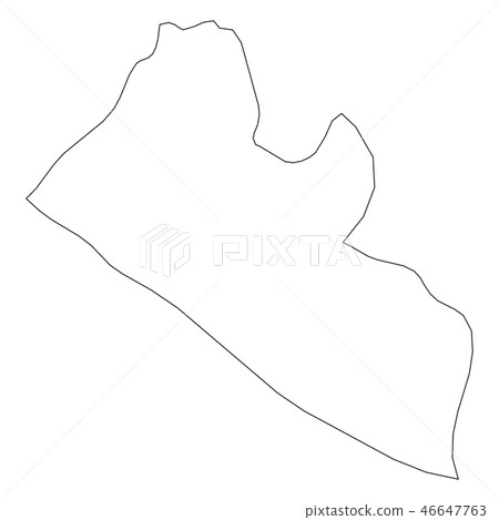 Liberia - solid black outline border map of country area. Simple flat vector illustration Liberia - solid black outline border map of country area. Simple flat vector illustration 46647763