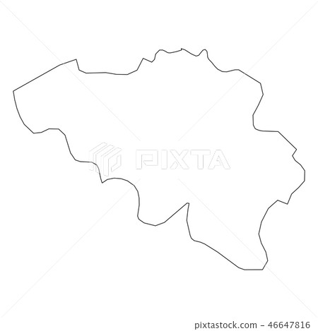 Belgium - solid black outline border map of... - Stock Illustration ...