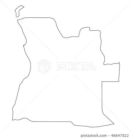 Angola - solid black outline border map of...-插圖素材 [46647822] - PIXTA圖庫
