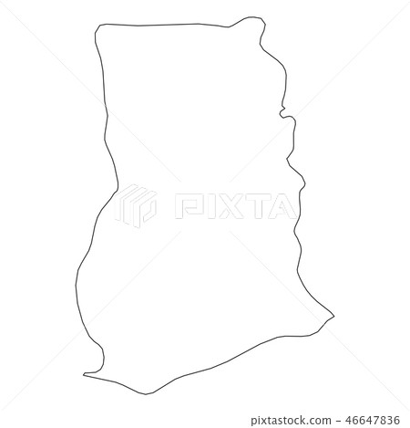 Ghana - solid black outline border map of country area. Simple flat vector illustration Ghana - solid black outline border map of country area. Simple flat vector illustration 46647836