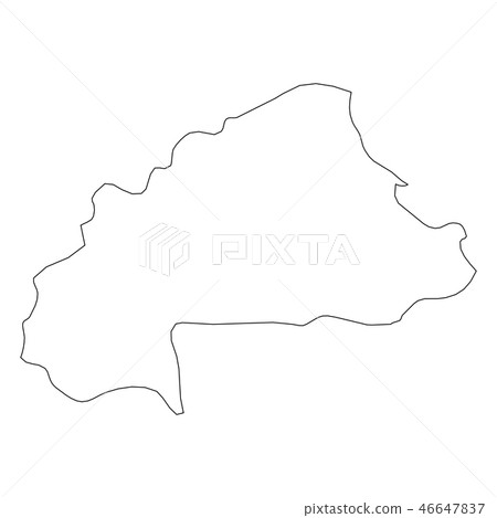 Burkina Faso - solid black outline border map of country area. Simple flat vector illustration Burkina Faso - solid black outline border map of country area. Simple flat vector illustration 46647837