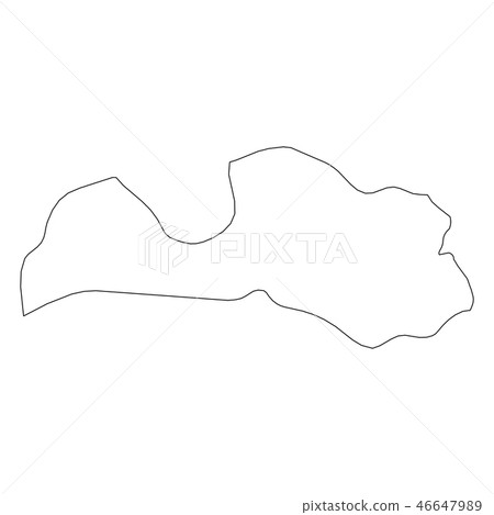 Latvia Solid Black Outline Border Map Of Stock Illustration