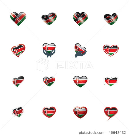 Kenya flag, vector illustration on a white background Kenya flag, vector illustration on a white background 46648482