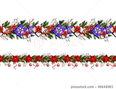 Set of n Seamless Christmas borders Set of n Seamless Christmas borders 46648965