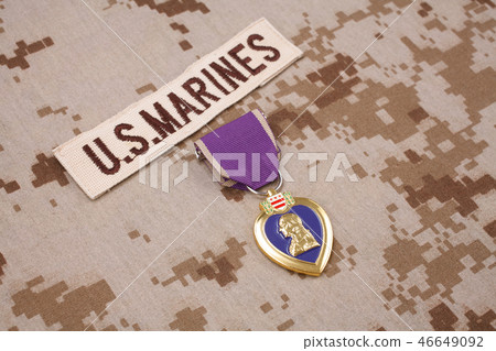 Purple Heart award on US MARINES uniform 46649092