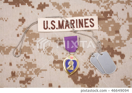 Purple Heart award on US MARINES uniform 46649094