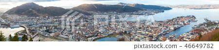 Bergen, Norway. Aerial wide panorama 46649782