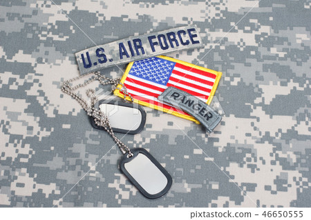 US ARMY ranger tab with blank dog tags US ARMY ranger tab with blank dog tags 46650555