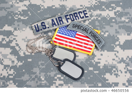 US ARMY special forces tab with blank dog tags US ARMY special forces tab with blank dog tags 46650556