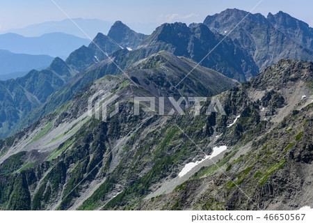 山脊線和Mt。Hotaka山脈從Mt. 46650567