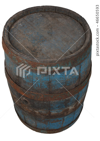 old rusty wooden barrel 46650593
