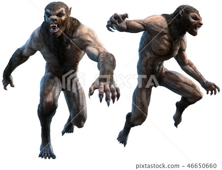 Werewolves 3D illustration 46650660