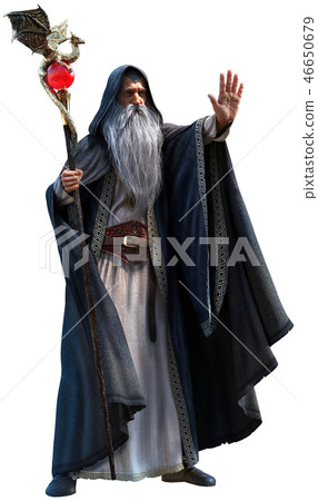 Wizard 3d illustration 46650679