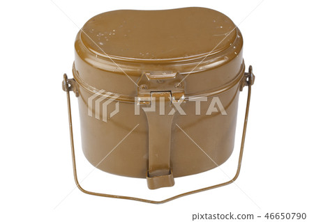 Soviet Army mess kit on white background Soviet Army mess kit on white background 46650790