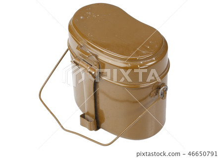Soviet Army mess kit on white background Soviet Army mess kit on white background 46650791