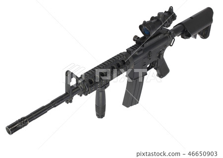 M4 Carbine with ACOG optic and a foregrip isolated M4 Carbine with ACOG optic and a foregrip isolated 46650903