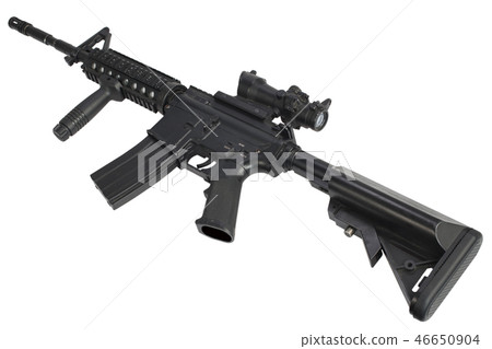 M4 Carbine with ACOG optic and a foregrip isolated M4 Carbine with ACOG optic and a foregrip isolated 46650904