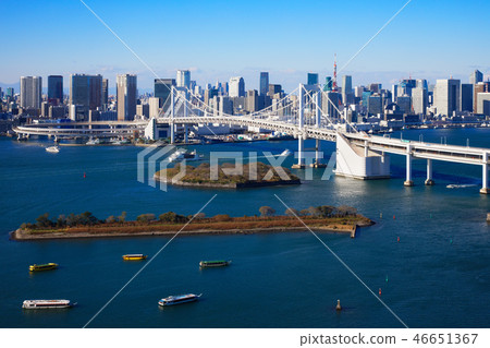 台場海濱公園和彩虹橋東京塔 台場海濱公園和彩虹橋東京塔 46651367