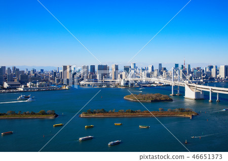 Odaiba Seaside Park and Rainbow Bridge Tokyo Tower Odaiba Seaside Park and Rainbow Bridge Tokyo Tower 46651373