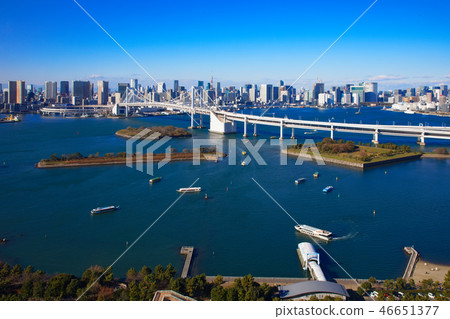 台場海濱公園和彩虹橋東京塔 台場海濱公園和彩虹橋東京塔 46651377