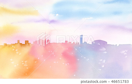 Rainbow City 2 Watercolor 46651783