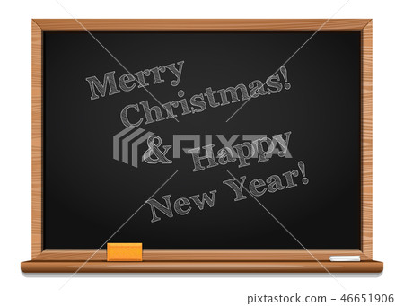 Christmas greetings written on the blackboard Christmas greetings written on the blackboard 46651906