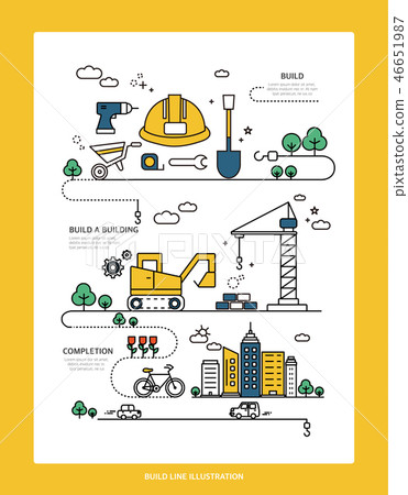 Construction line illustration - Stock Illustration [46651987] - PIXTA