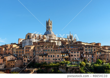 View city Dome and Bell Tower of Siena Cathedral View city Dome and Bell Tower of Siena Cathedral 46654110