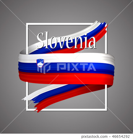 Slovenia flag.Official national Slovenian 3d   46654292
