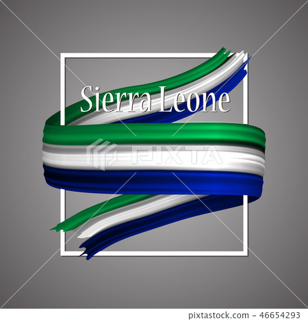 Sierra Leone flag.Official national Serbian 3d   46654293