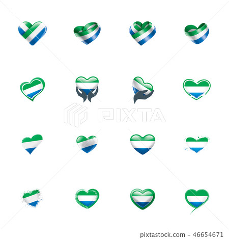 Sierra Leone flag, vector illustration on a white background. Sierra Leone flag, vector illustration on a white background. 46654671