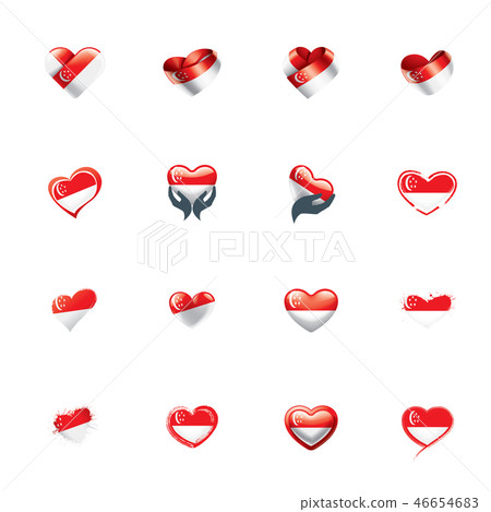 Singapore flag, vector illustration on a white background. Singapore flag, vector illustration on a white background. 46654683