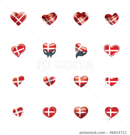 Denmark flag, vector illustration on a white background Denmark flag, vector illustration on a white background 46654721