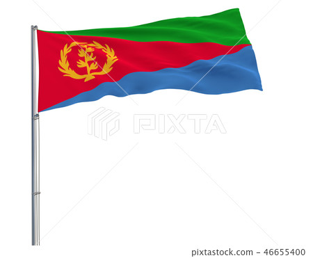 Flag of Eritrea on the flagpole fluttering  46655400