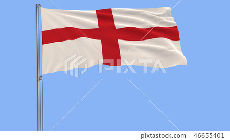 Flag of England on a flagpole fluttering Flag of England on a flagpole fluttering 46655401