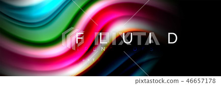 Abstract liquid colorful banner. Trendy wavy dynamic design. Fluid color shapes. Abstract liquid colorful banner. Trendy wavy dynamic design. Fluid color shapes. 46657178