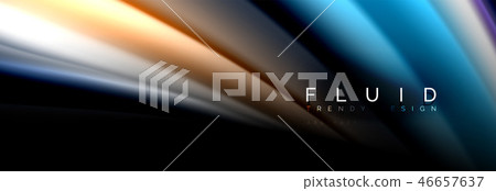 Abstract liquid colorful banner. Trendy wavy dynamic design. Fluid color shapes. 46657637