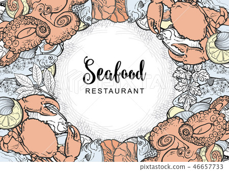 vector sketch underwater animal sea food pattern vector sketch underwater animal sea food pattern 46657733