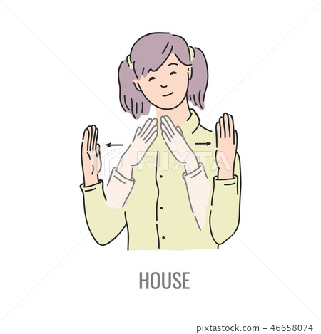 Vector deaf mute sign language character gesture 46658074