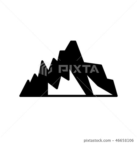 Vector abstract mountain rock black flat icon - Stock Illustration ...