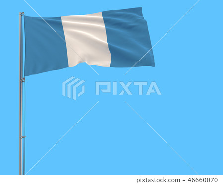 Isolate civil flag of Guatemala on a flagpole 46660070