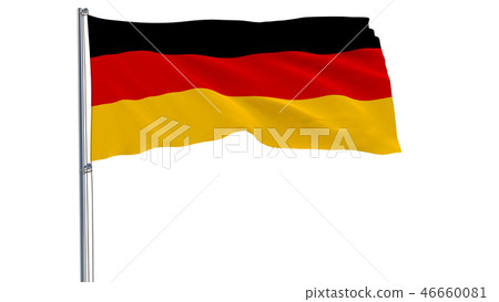 Flag of Germany on a flagpole fluttering 46660081