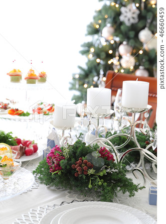 Christmas candle table arrangement Christmas candle table arrangement 46660459