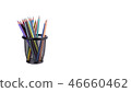 Colored pencils in a pencil case on white background 46660462