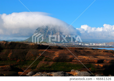 Sanbangsan, clouds, coast, reflection 46661326