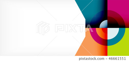 Geometric colorful shapes composition abstract background. Minimal dynamic design 46661551