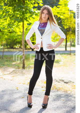 Young brunette in jacket 46661629