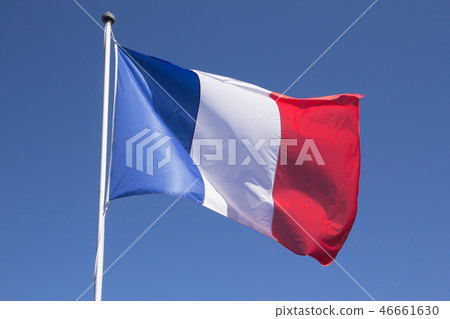 French flag on the mast. 46661630